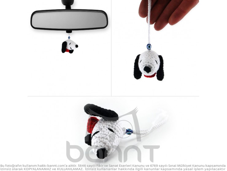 El Örgüsü Snoopy Araba Süsü 