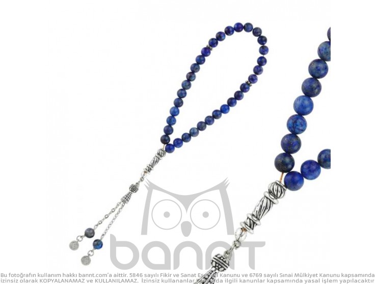 Doğaltaş Metal Püsküllü Lapis Taşı Tesbih Doğaltaş Metal Püsküllü Lapis Taşı Tesbih