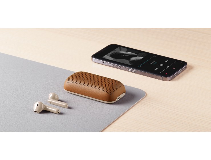 Lexon Speakerbuds Bluetooth Kulaklık & Bluetooth Hoparlör Kahverengi