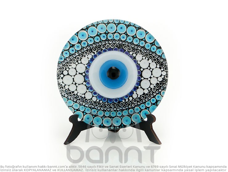 Mozaik Göz Masa Üstü Füzyon Cam Nazarlık 12cm Mozaik Göz Masa Üstü Füzyon Cam Nazarlık 12cm