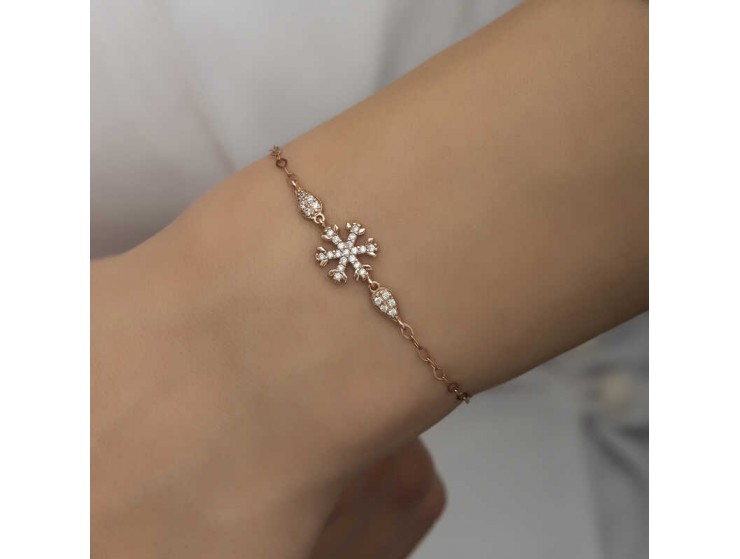 Gümüş Rose Kar Tanesi Kadın Bileklik Gümüş Rose Kar Tanesi Kadın Bileklik