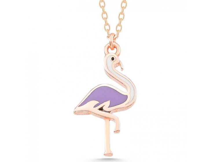 Gümüş Rose Flamingo Kadın Kolye Gümüş Rose Flamingo Kadın Kolye