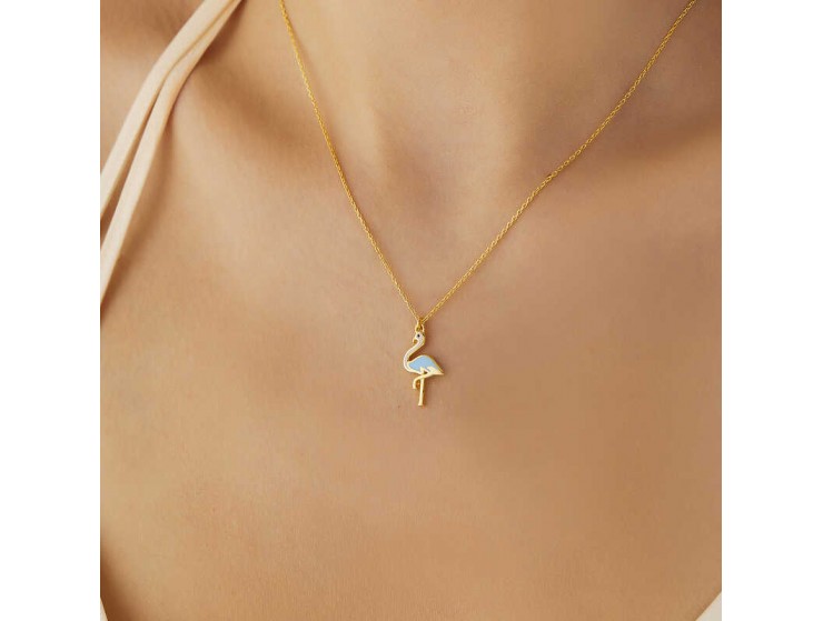 Gümüş Gold Flamingo Kadın Kolye Gümüş Gold Flamingo Kadın Kolye