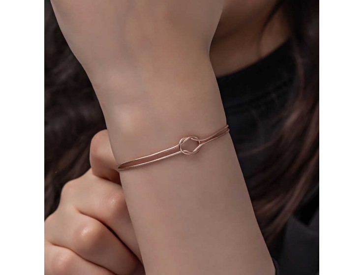 Gümüş Rose Dilek Düğüm Örgü Kadın Bileklik Gümüş Rose Dilek Düğüm Örgü Kadın Bileklik