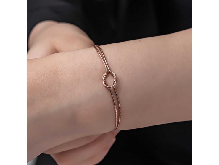 Gümüş Rose Dilek Düğüm Örgü Kadın Bileklik Gümüş Rose Dilek Düğüm Örgü Kadın Bileklik