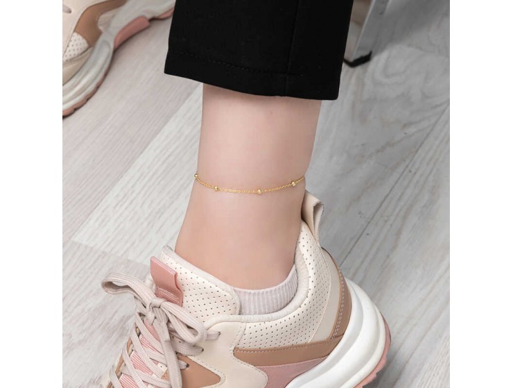 Gümüş Gold Top Zincir Halhal Gümüş Gold Top Zincir Halhal