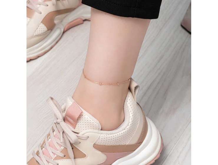 Gümüş Rose Top Zincir Halhal Gümüş Rose Top Zincir Halhal