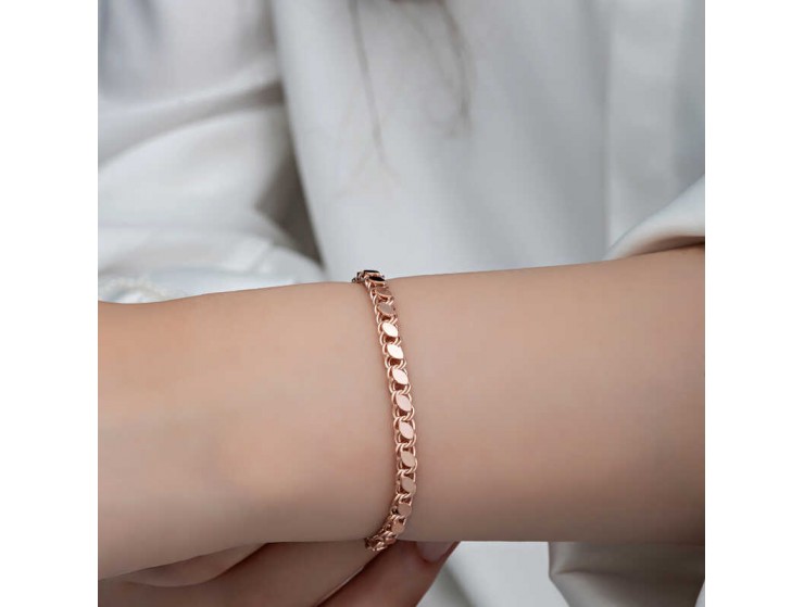 Gümüş Rose Pullu Zincir Kadın Bileklik Gümüş Rose Pullu Zincir Kadın Bileklik