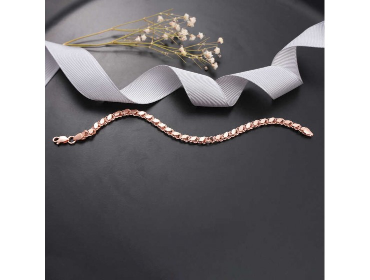 Gümüş Rose Pullu Zincir Kadın Bileklik Gümüş Rose Pullu Zincir Kadın Bileklik