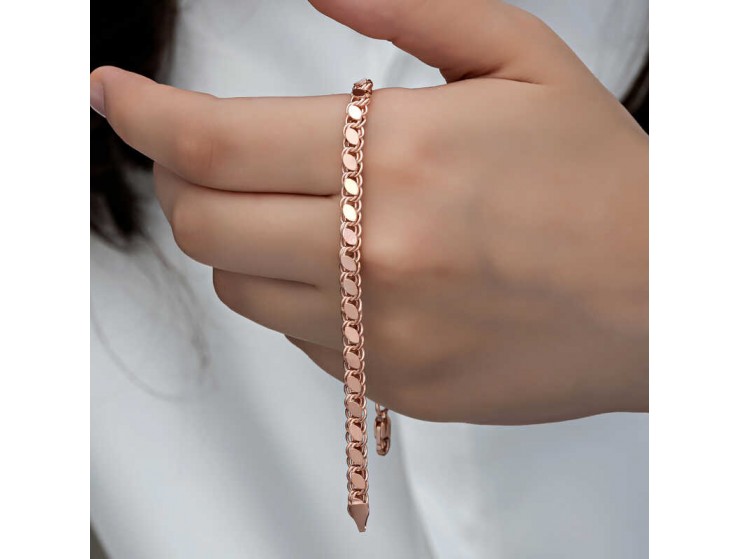 Gümüş Rose Pullu Zincir Kadın Bileklik Gümüş Rose Pullu Zincir Kadın Bileklik