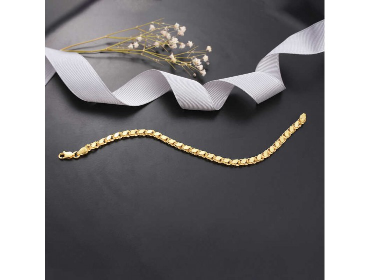 Gümüş Gold Pullu Zincir Kadın Bileklik Gümüş Gold Pullu Zincir Kadın Bileklik