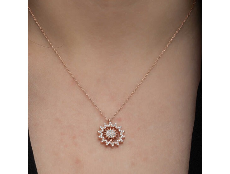 Gümüş Rose Güneş Kadın Kolye Gümüş Rose Güneş Kadın Kolye