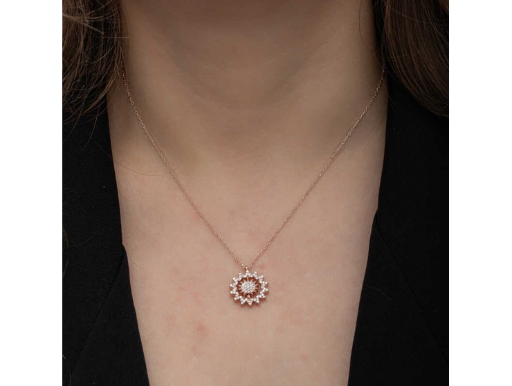 Gümüş Rose Güneş Kadın Kolye Gümüş Rose Güneş Kadın Kolye