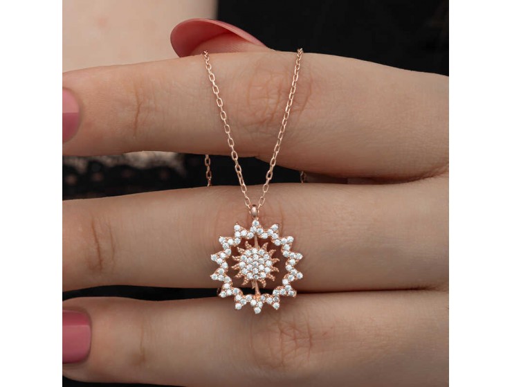 Gümüş Rose Güneş Kadın Kolye Gümüş Rose Güneş Kadın Kolye