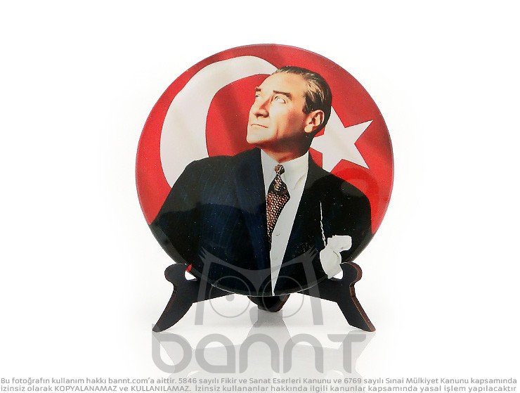 Atatürk Cam Masa Üstü Dekoru