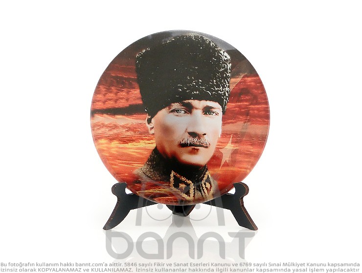 Mustafa Kemal Atatürk Cam Masa Üstü Dekoru