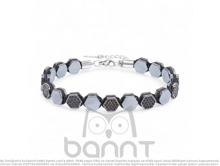 Rudi Zirkon Taşlı Ayarlanabilir Hematit Çelik Bileklik Rudi Zirkon Taşlı Ayarlanabilir Hematit Çelik Bileklik