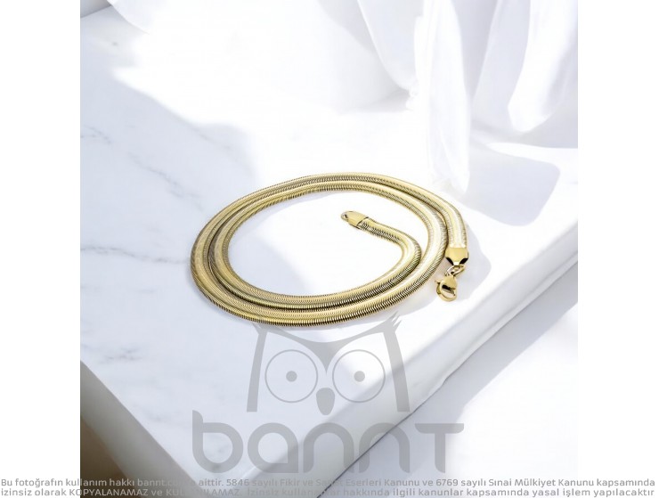 Rudi İtalyan Çelik Kolye 2Mm X 6Mm