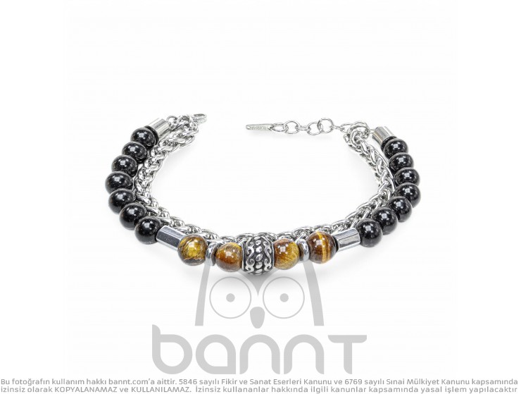 Rudi Çelik Aparat Ve Çelik Zincirli Ayarlanabilir Oniks Kapolan Gözü Ve Hematit Bileklik Rudi Çelik Aparat Ve Çelik Zincirli Ayarlanabilir Oniks Kapolan Gözü Ve Hematit Bileklik