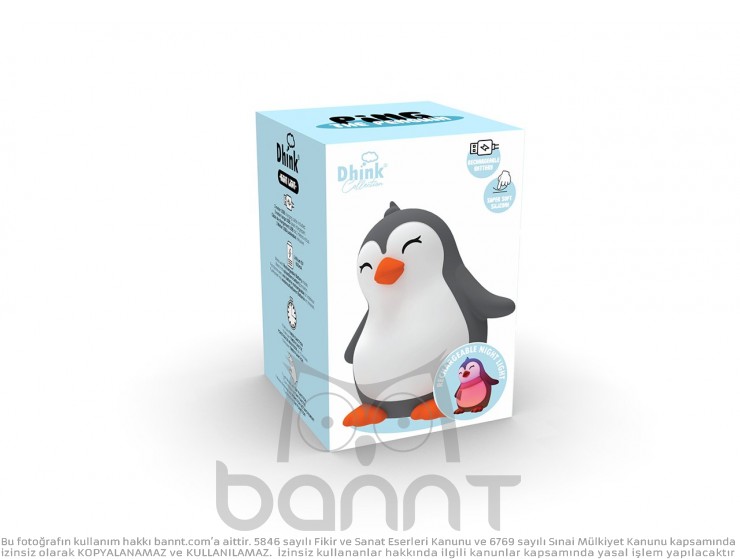 Dhink Silikon Şarjlı Gece Lambası Penguen Dhink Silikon Şarjlı Gece Lambası Penguen