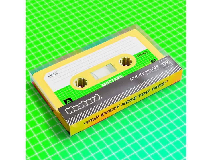 Mustard Kaset Sticky Not Kağıdı