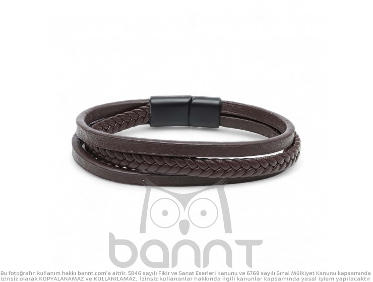 Kahverengi Saç Örgü Ve Çelik Bileklik
