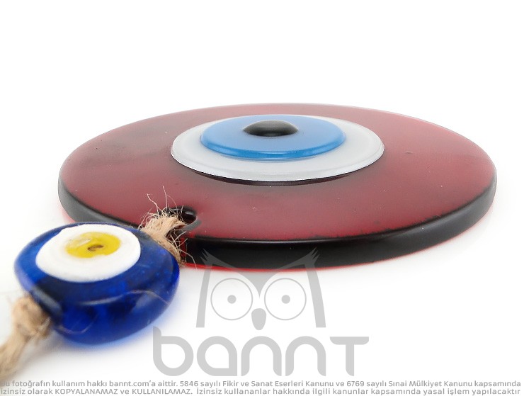 Bordo Füzyon Cam Nazar Boncuğu 12cm Bordo Füzyon Cam Nazar Boncuğu 12cm