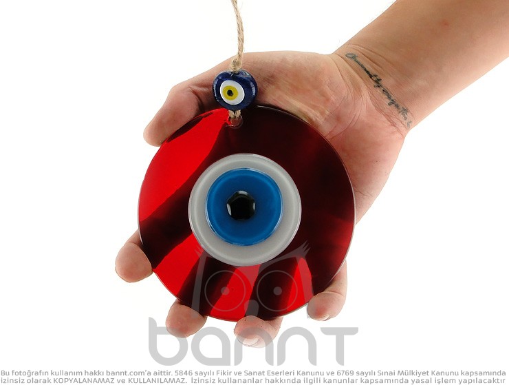 Bordo Füzyon Cam Nazar Boncuğu 12cm Bordo Füzyon Cam Nazar Boncuğu 12cm