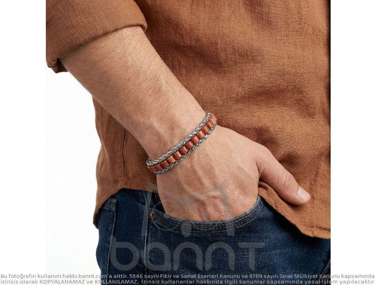 Rudi Kırmızı Jasper Doğal Taşlı Hasır Örgü Zincirli Erkek Çelik Bileklik Rudi Kırmızı Jasper Doğal Taşlı Hasır Örgü Zincirli Erkek Çelik Bileklik