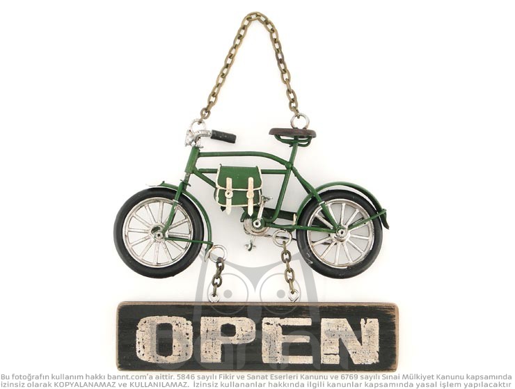Vintage Bicycle Metal Kapı Yazısı II