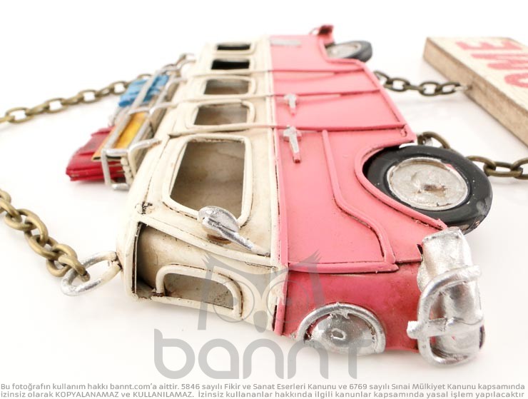 Vintage Camper Van Metal Kapı Yazısı