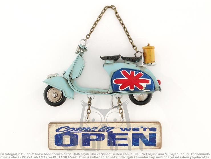 Vintage Vespa Metal Kapı Yazısı