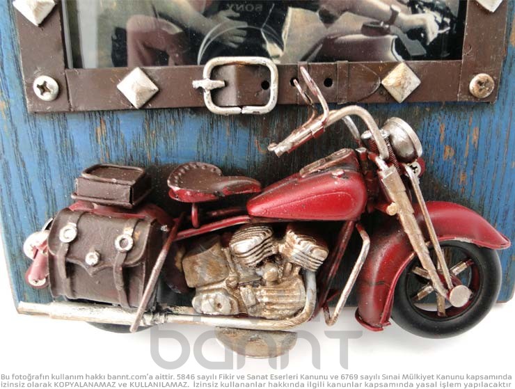 Vintage 3D Motorcycle Fotoğraf Çerçevesi