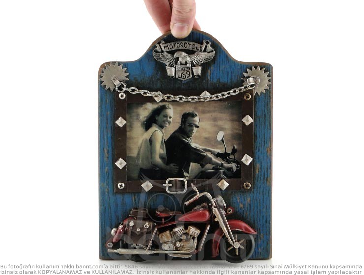 Vintage 3D Motorcycle Fotoğraf Çerçevesi