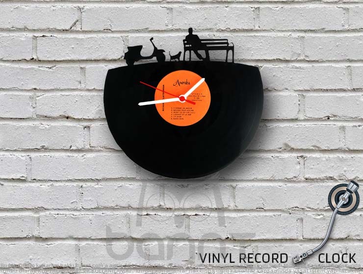 Vespa Vinyl Record Duvar Saati