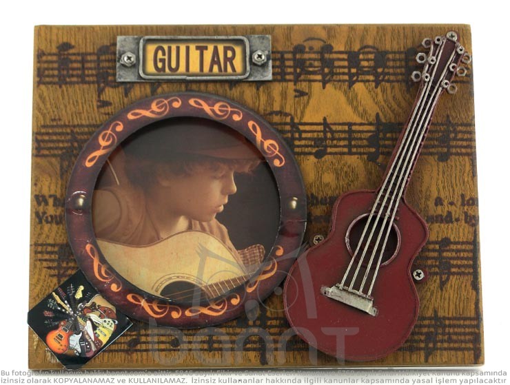 Vintage 3D Guitar Fotoğraf Çerçevesi