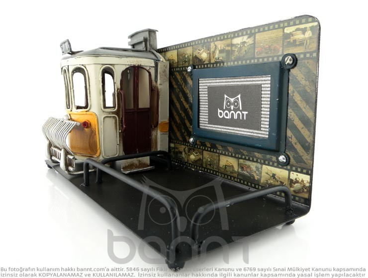 Vintage 3D Tramvay Fotoğraf Çerçeveli Kalemlik