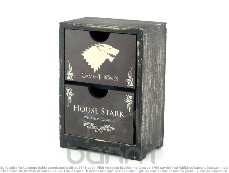 House Stark Çekmeceli Ahşap Kutu