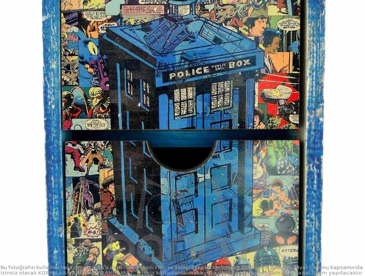 Tardis Çekmeceli Ahşap Kutu Tardis Çekmeceli Ahşap Kutu