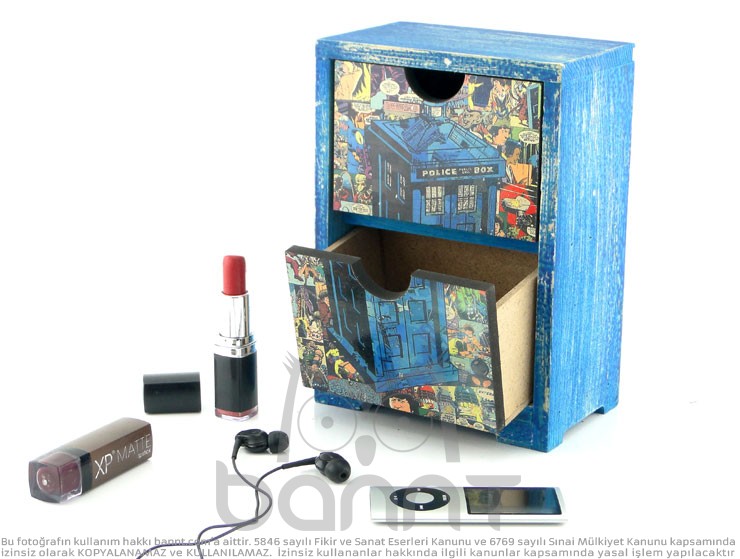 Tardis Çekmeceli Ahşap Kutu Tardis Çekmeceli Ahşap Kutu