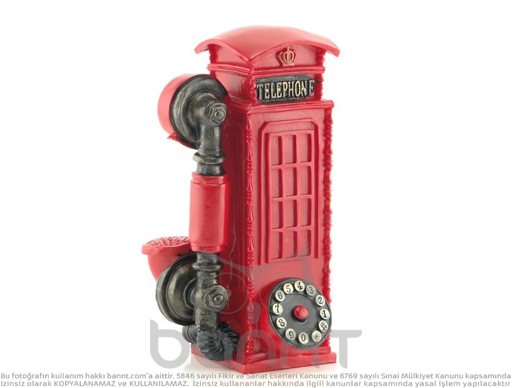 Vintage Telephone Kumbara (Kırmızı)