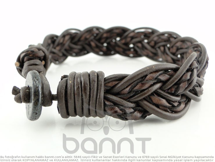 Braid Örgü Deri Bileklik (Kahverengi) Braid Örgü Deri Bileklik (Kahverengi)