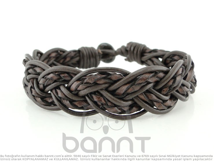 Braid Örgü Deri Bileklik (Kahverengi) Braid Örgü Deri Bileklik (Kahverengi)