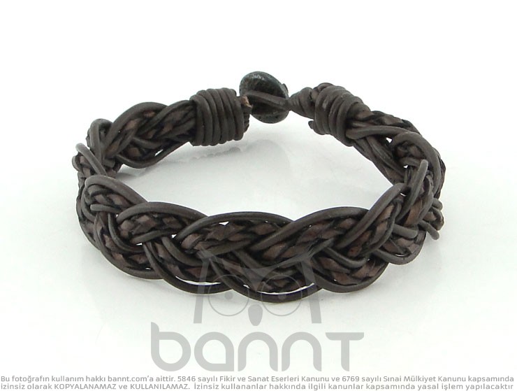 Braid Örgü Deri Bileklik (Kahverengi) Braid Örgü Deri Bileklik (Kahverengi)