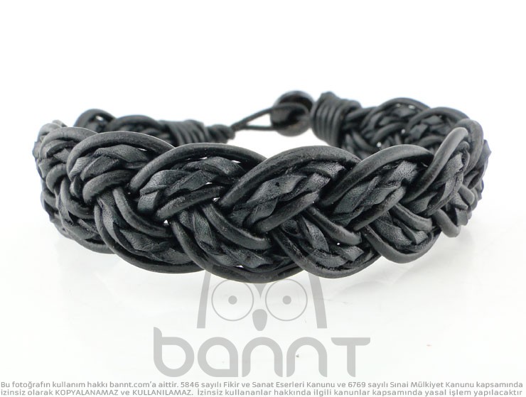 Braid Örgü Deri Bileklik (Siyah) Braid Örgü Deri Bileklik (Siyah)