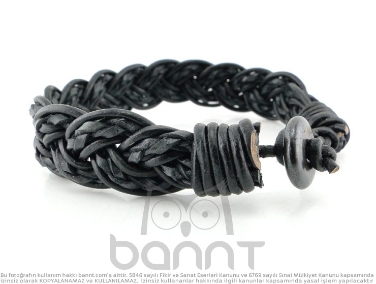 Braid Örgü Deri Bileklik (Siyah) Braid Örgü Deri Bileklik (Siyah)