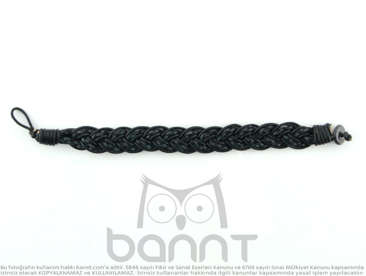 Braid Örgü Deri Bileklik (Siyah) Braid Örgü Deri Bileklik (Siyah)