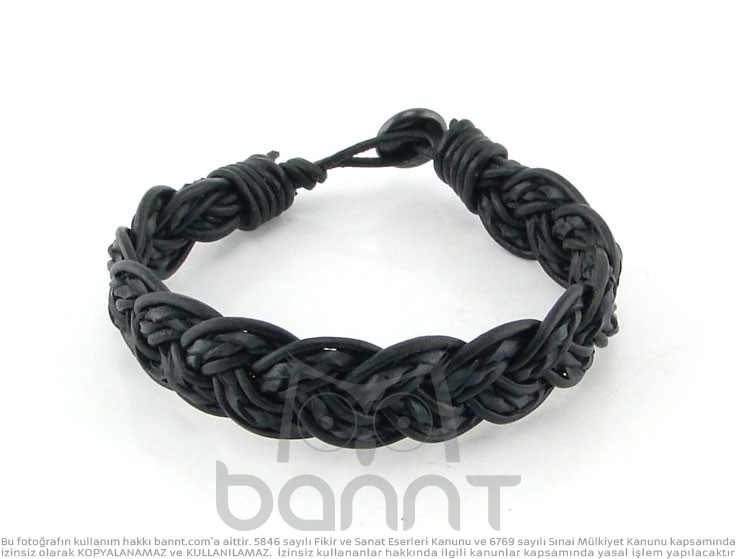 Braid Örgü Deri Bileklik (Siyah) Braid Örgü Deri Bileklik (Siyah)