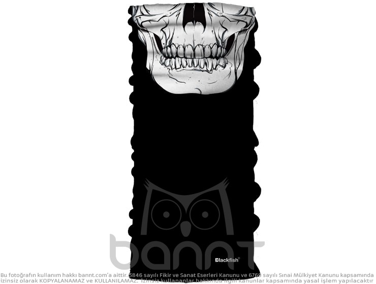 Blackfish Skull Black Bandana