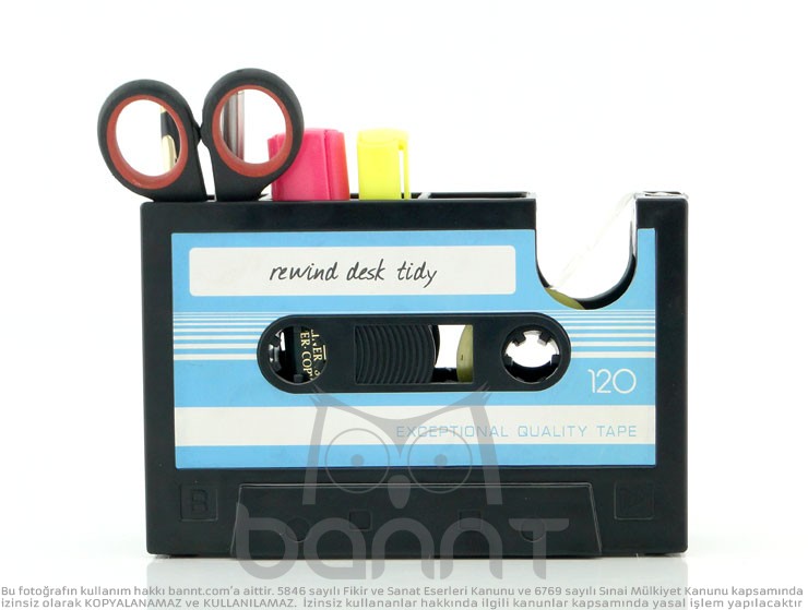 Retro Tape Kalemlik (Mavi)